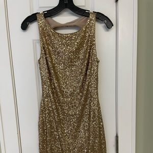 Ralph Lauren gold sequin cocktail dress